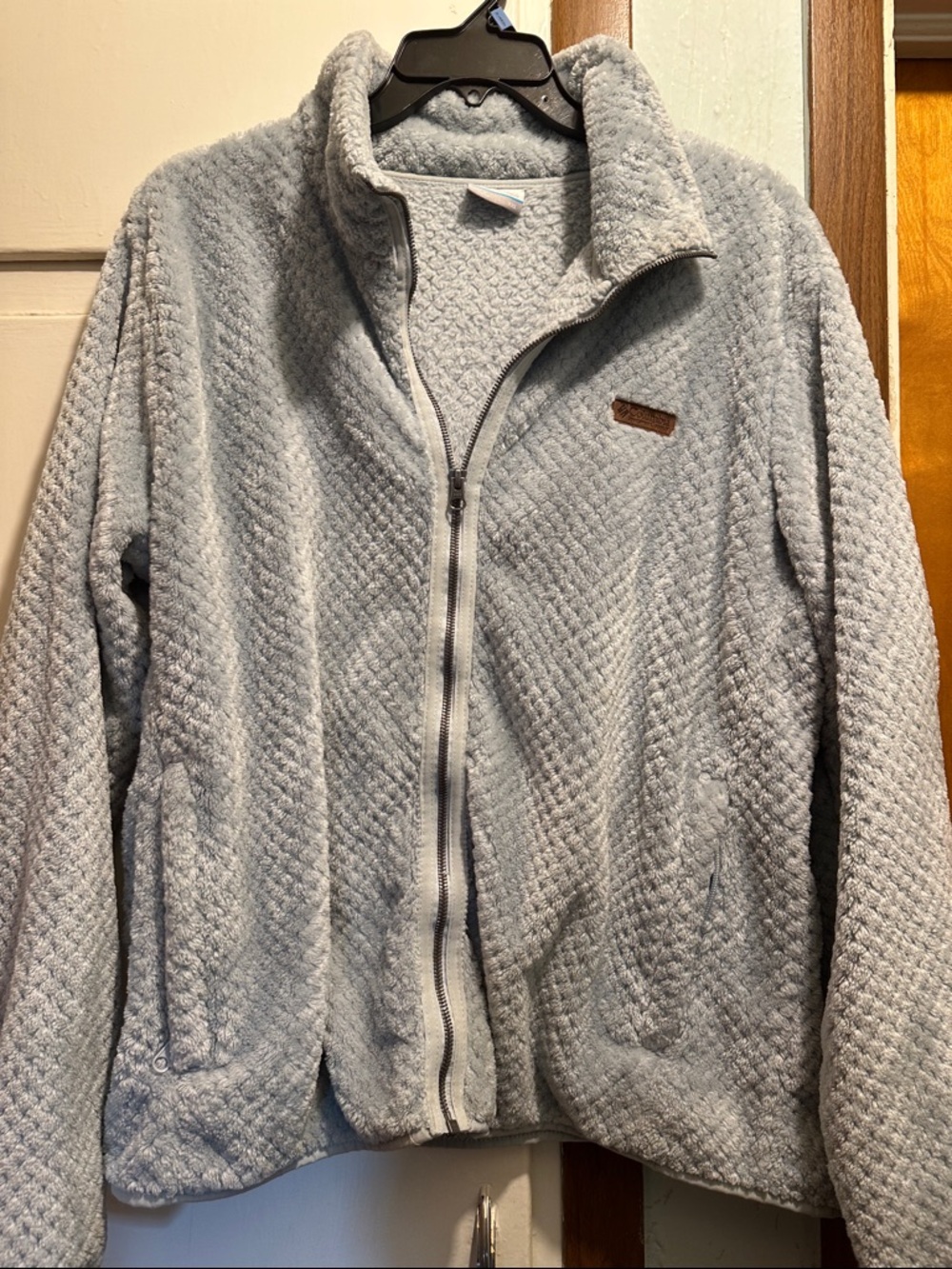 Columbia Cozy Light Gray Teddy Fleece Jacket - Women's Full Zip